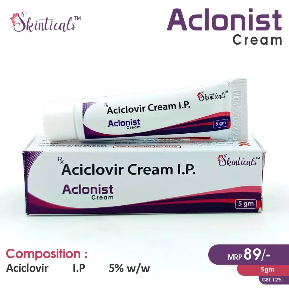 Aciclovir 5% Cream at best price in PCD Pharma Franchise for Cold Sores, Skin Infections.